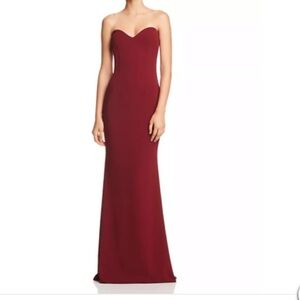 KATIE May Mermaid Myra strapless burgundy dress